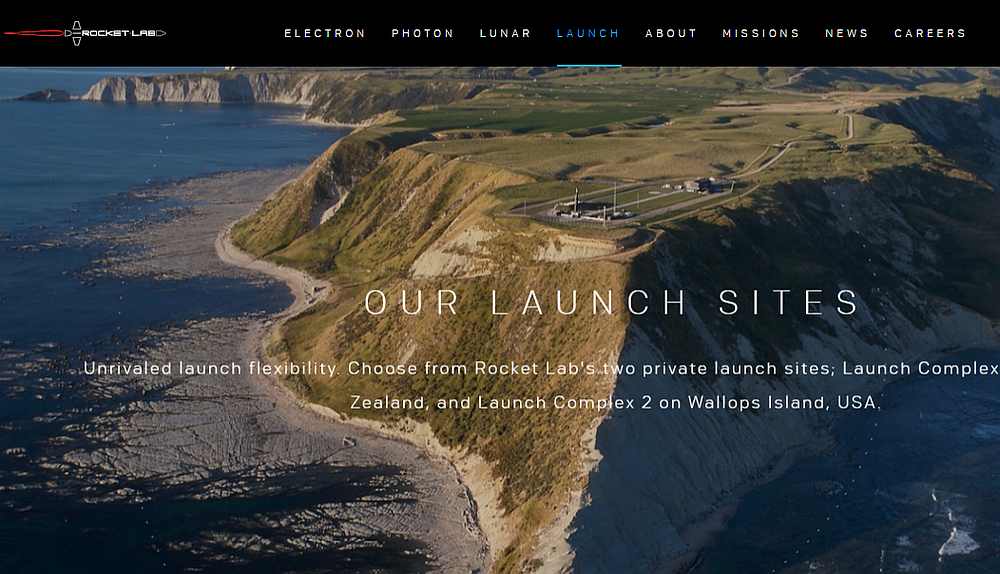 Screengrab from the website for Rocket Lab www.rocketlabusa.com.