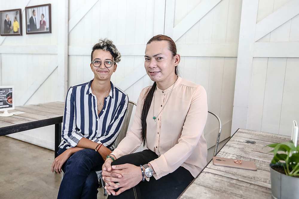 Roussilleu00e2u20acu2122s (left) film about Moonu00e2u20acu2122s journey with HIV won a short film competition organised by the Malaysian AIDS Foundation in 2015. u00e2u20acu201d Picture by Firdaus Latif