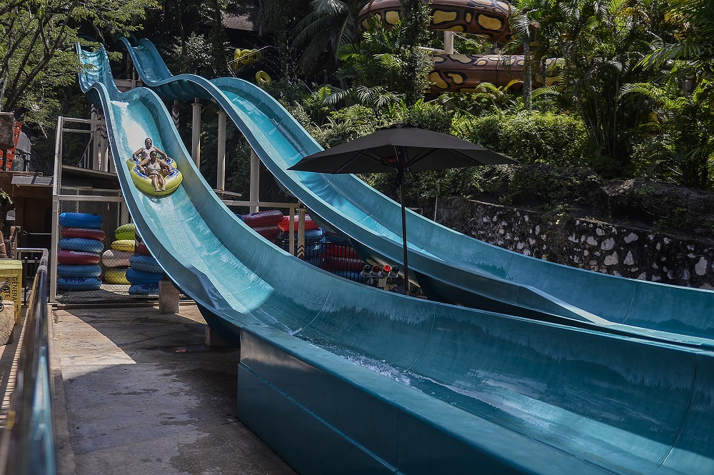 Visitors at the Sunway Lagoon water theme park in Subang jaya on July 4, 2020. u00e2u20acu2022 Picture by Miera Zulyana