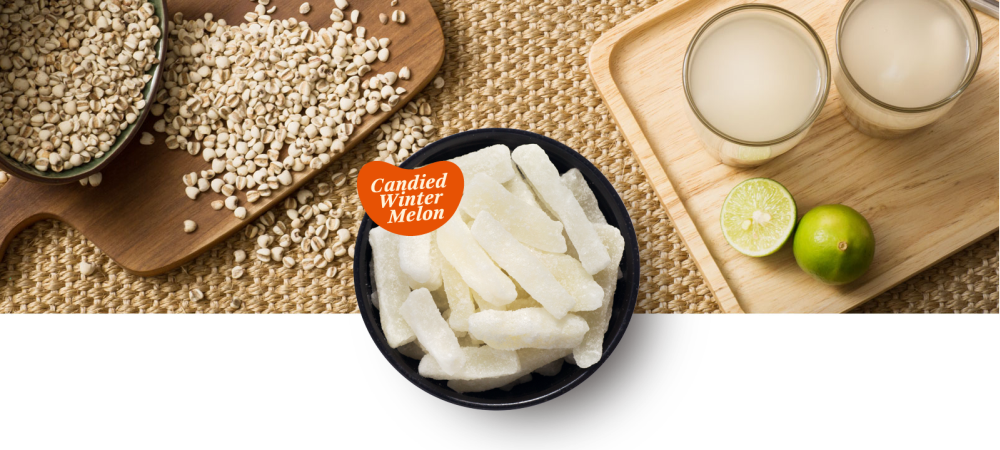 Winter melon strips are typically used as a natural sweetener in soupy desserts and are believed to have cooling properties. u00e2u20acu201d Picture via sweet-home.my