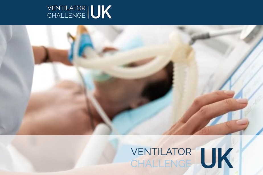 Screengrab of the website of the British consortium VentilatorChallengeUK at ventilatorchallengeuk.com.