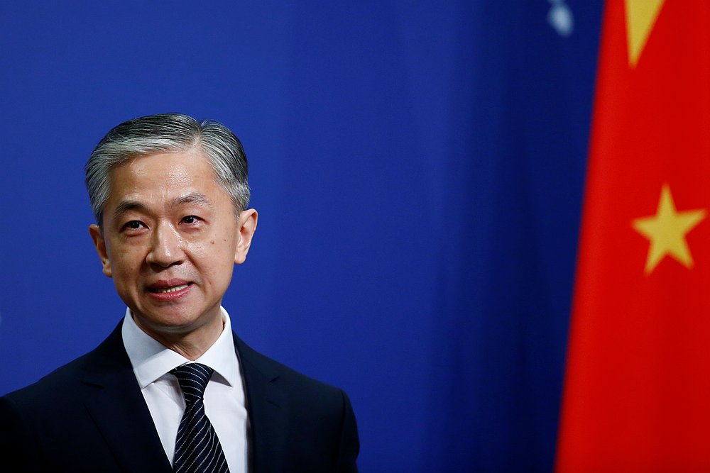Spokesman for Chinese Foreign Ministry Wang Wenbin during a news conference in Beijing, China July 17, 2020. — Reuters pic