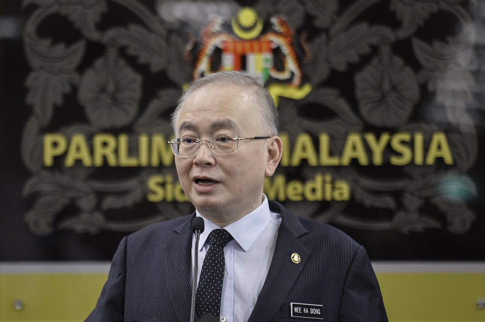 Transport Minister Wee Ka Siong speaks during a press conference at Parliament in Kuala Lumpur July 21, 2020. u00e2u20acu2022 Picture by Miera Zulyana