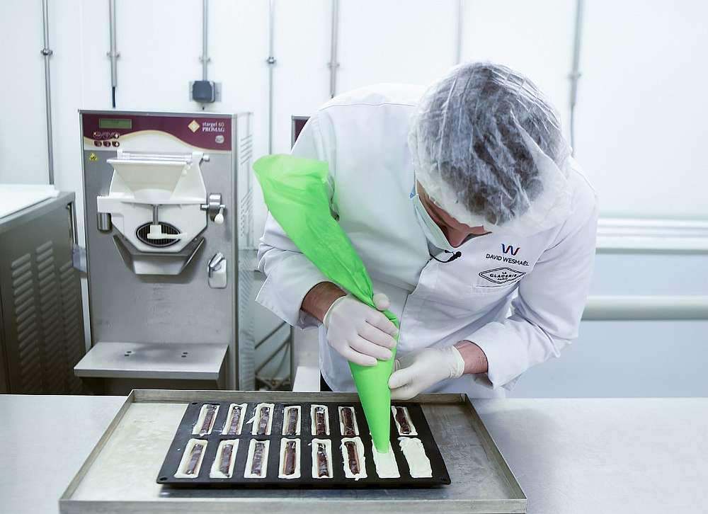 Ice cream maker David Wesmael, one of France's best craftsmen, at work at his workshop in Lille July 15, 2020. u00e2u20acu201d AFP pic
