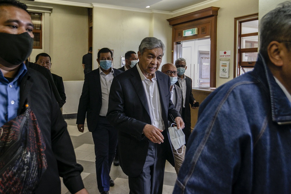 Datuk Seri Ahmad Zahid Hamidi is pictured at the Kuala Lumpur Court Complex July 29, 2020. u00e2u20acu2022 Picture by Firdaus Latif
