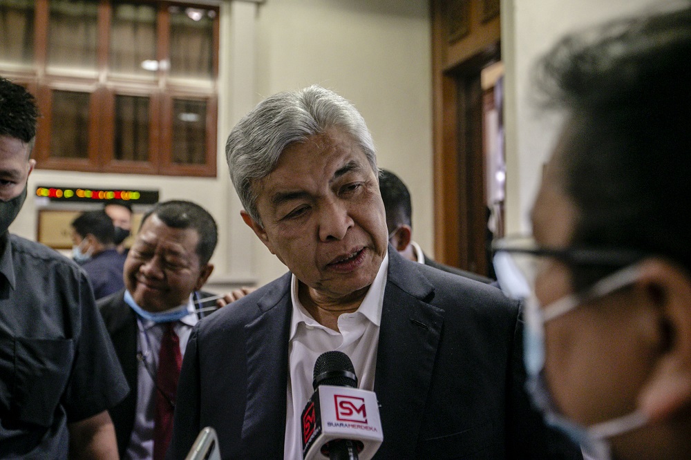 Datuk Seri Ahmad Zahid Hamidi is pictured at the Kuala Lumpur Court Complex July 29, 2020. u00e2u20acu2022 Picture by Firdaus Latif