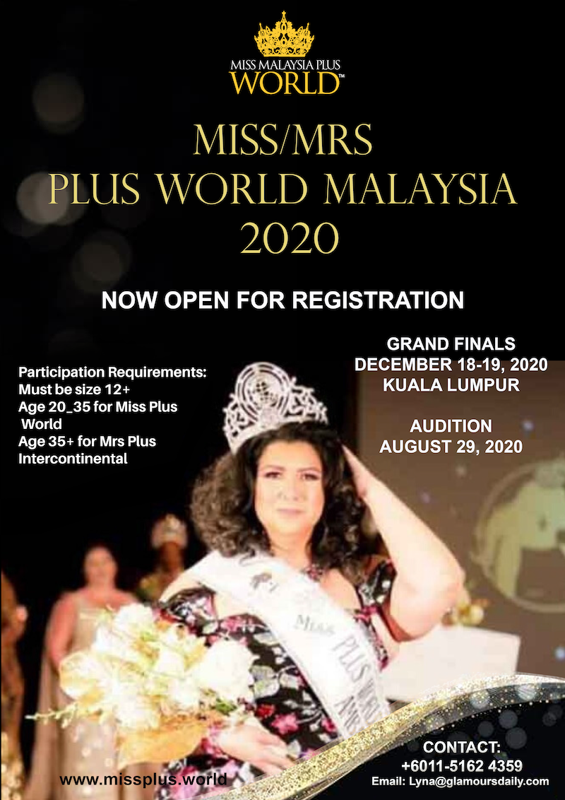 The Miss/Mrs Plus Size World Malaysia 2020 auditions is happening this August 29 and 30 at Sunway Putra Hotel in Kuala Lumpur. u00e2u20acu201d Photo courtesy of Media Path Ent