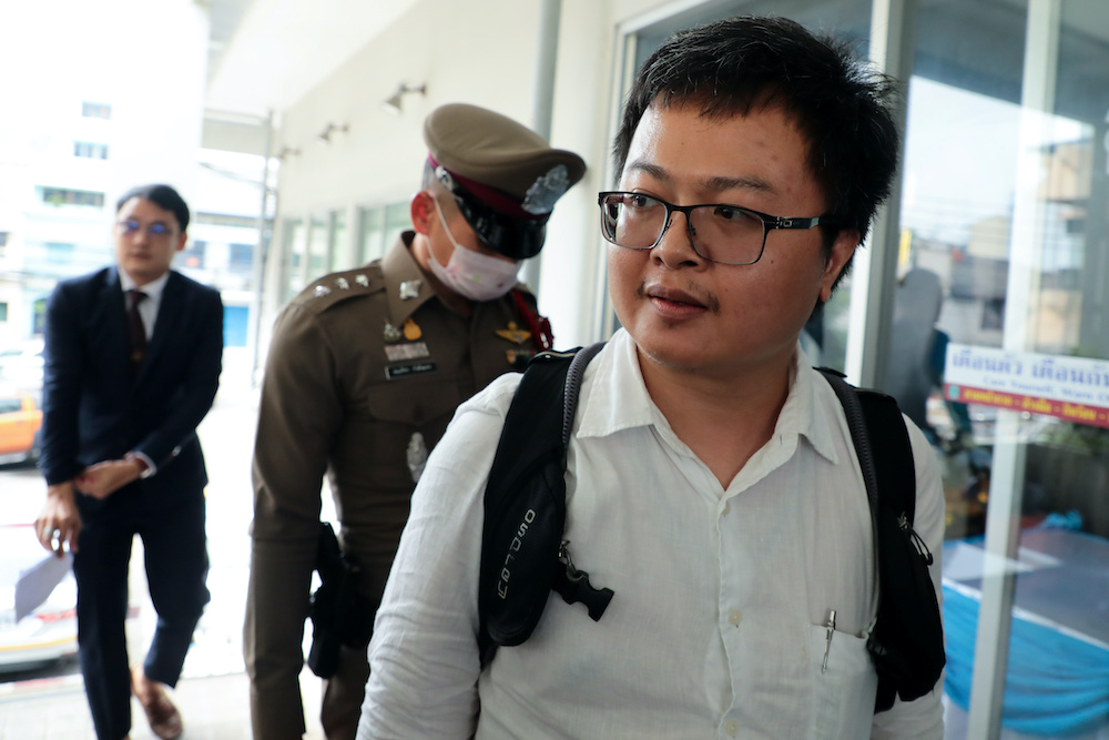 Anon Nampa, a pro-democracy student, one of the leaders of Thailand's recent anti-government protests, is pictured after being arrested, at the police station in Bangkok, Thailand August 7, 2020. u00e2u20acu201d Reuters pic