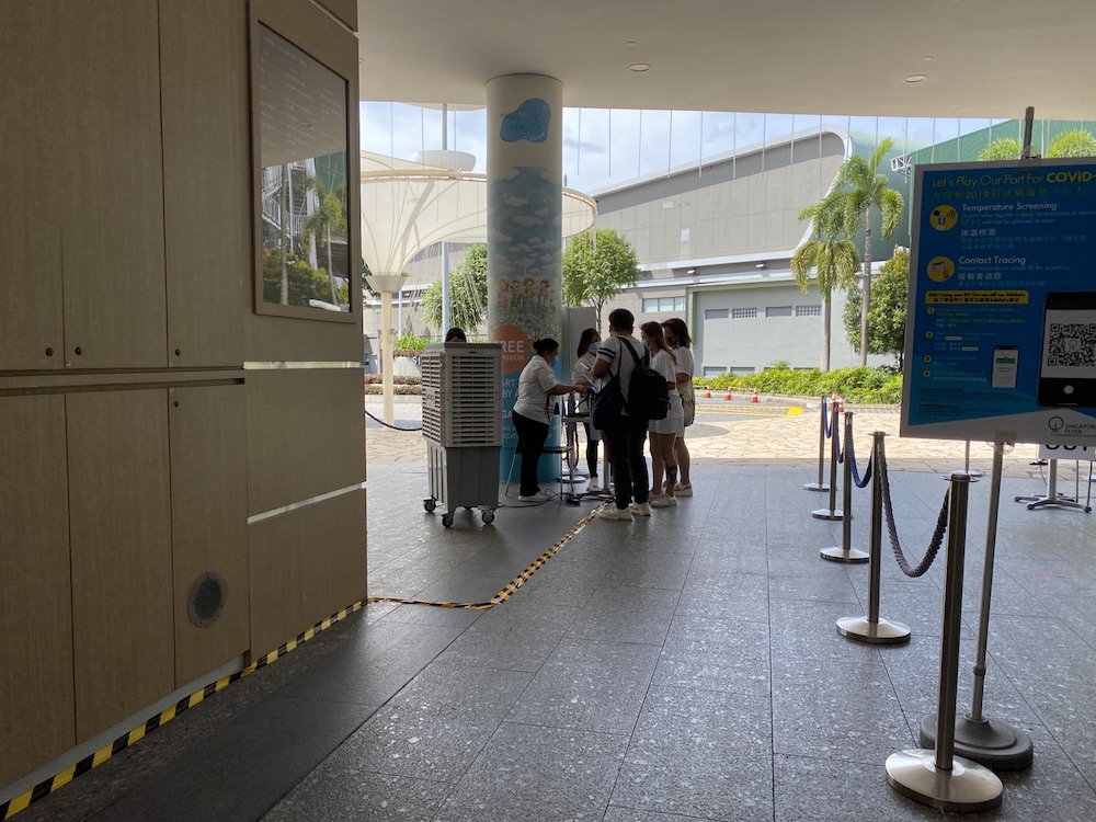 Visitors at the Singapore Flyer on July 23, 2020 when it reopened its doors. — TODAY pic