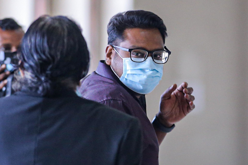 Jepak Holdings Sdn Bhd business partner Rayyan Radzwill Abdullah is pictured at Kuala Lumpur High Court on August 3, 2020. u00e2u20acu201d Picture by Hari Anggara