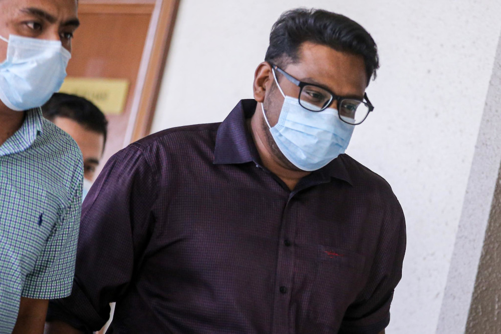 Jepak Holdings Sdn Bhd business partner Rayyan Radzwill Abdullah is pictured at Kuala Lumpur High Court on August 3, 2020. u00e2u20acu201d Picture by Hari Anggara