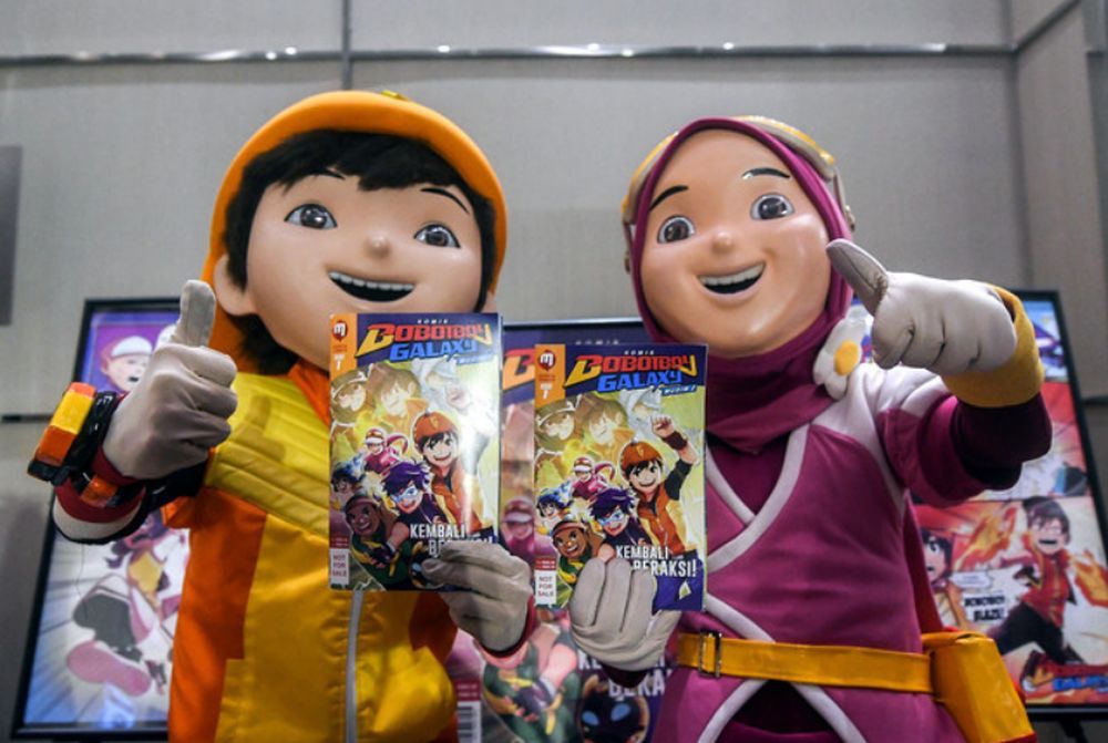 File photo shows BoBoiBoy mascots presenting u00e2u20acu02dcThe Next Chapter of the BoBoiBoy Galaxy Season 2u00e2u20acu2122 comic series, in Kuala Lumpur, February 26, 2020. u00e2u20acu201d Bernama pic