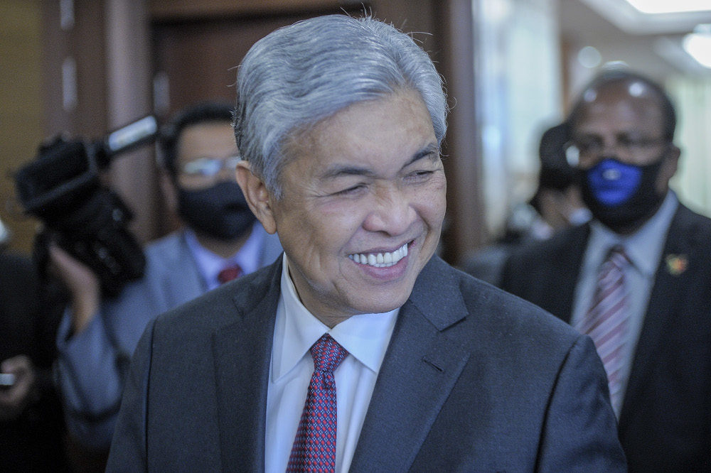 Bagan Datoh MP Datuk Seri Ahmad Zahid Hamidi is pictured in Parliament on August 5, 2020. u00e2u20acu201d Picture by Shafwan Zaidon 