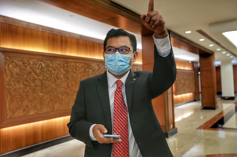 Johor Baru MP Akmal Nasir is pictured at the Parliament building August 10, 2020. u00e2u20acu201d Picture by Ahmad Zamzahuri