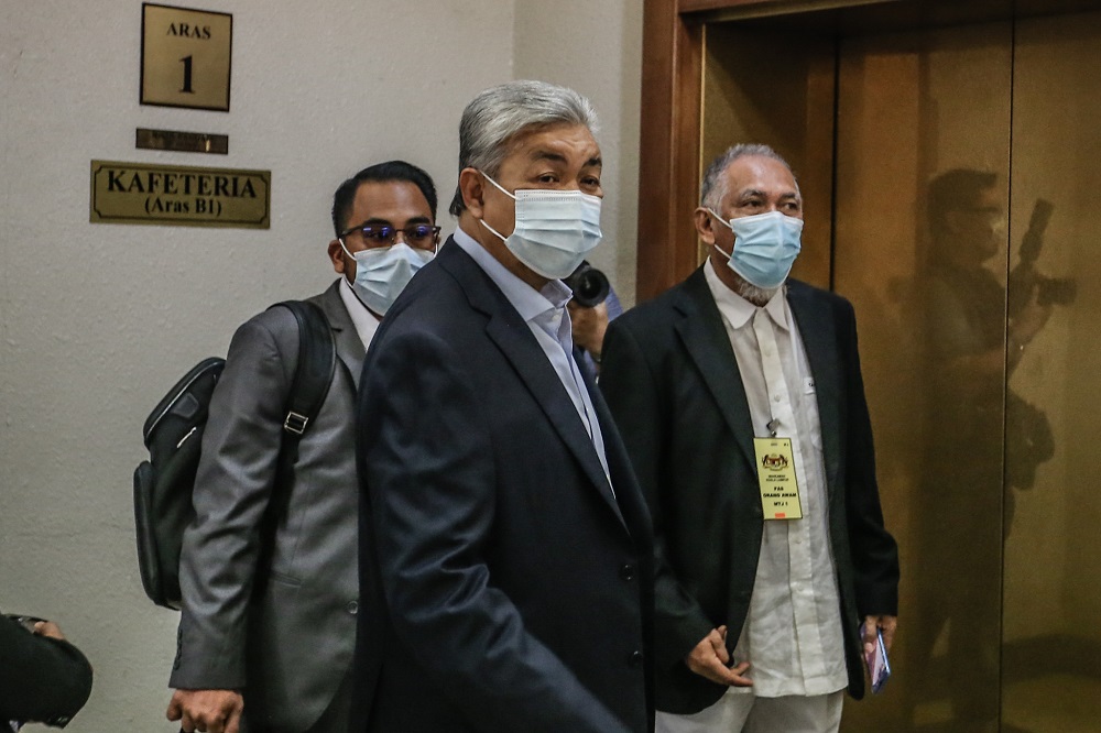 Datuk Seri Ahmad Zahid Hamidi is pictured at the Kuala Lumpur High Court August 11, 2020. u00e2u20acu201d Picture by Firdaus Latif