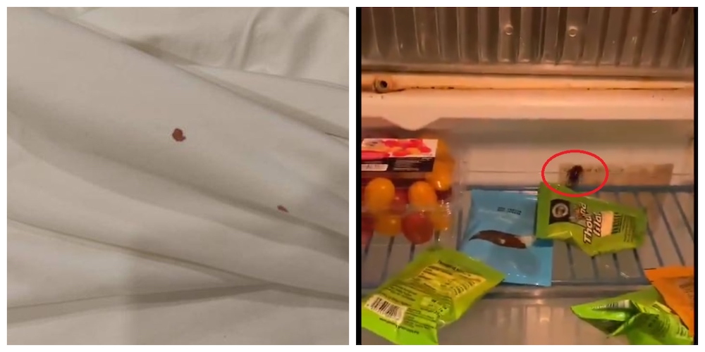 The dissatisfied customer claims the cosmetics mogulu00e2u20acu2122s resort had blood-stained sheets and was lacking in hygiene. u00e2u20acu201d Picture via Instagram/Abudi Alsagoffnn