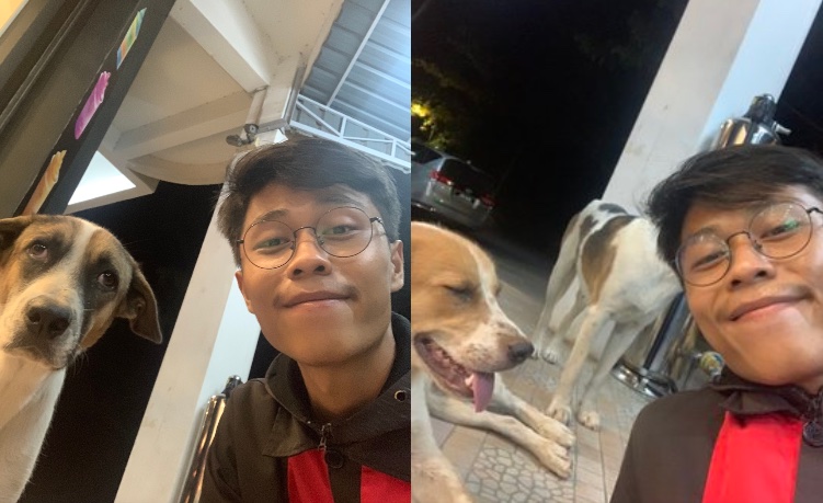 Ridhuan couldnu00e2u20acu2122t believe that the dog managed to find him at his workplace. u00e2u20acu201d Picture via Twitter/@AtukNature. 