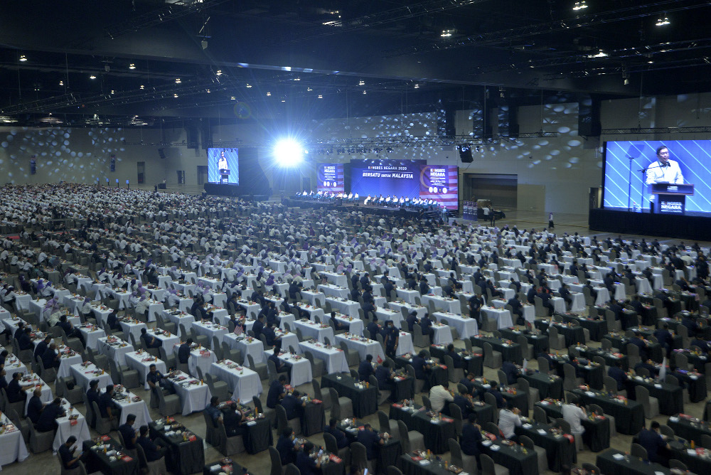 Participants are seen during the National Congress: Unite For Malaysia event at Malaysia International Trade & Exhibition Centre (MITEC) in Kuala Lumpur, August 22, 2020. — Picture by Shafwan Zaidon