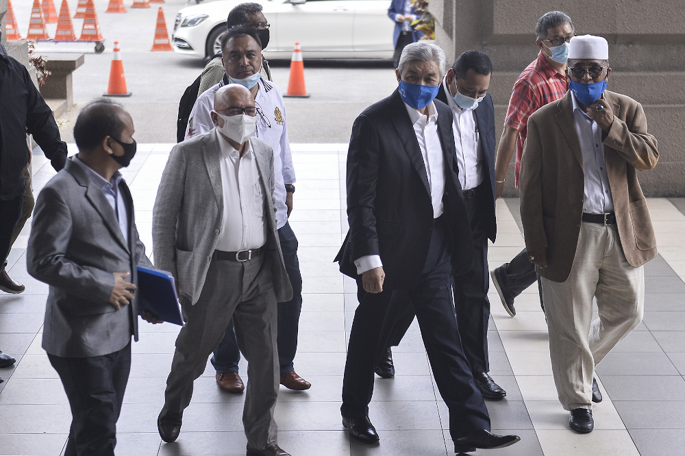 Datuk Seri Ahmad Zahid Hamidi during trial in Kuala Lumpur High Court on August 26, 2020. u00e2u20acu201d Picture by Miera Zulyana