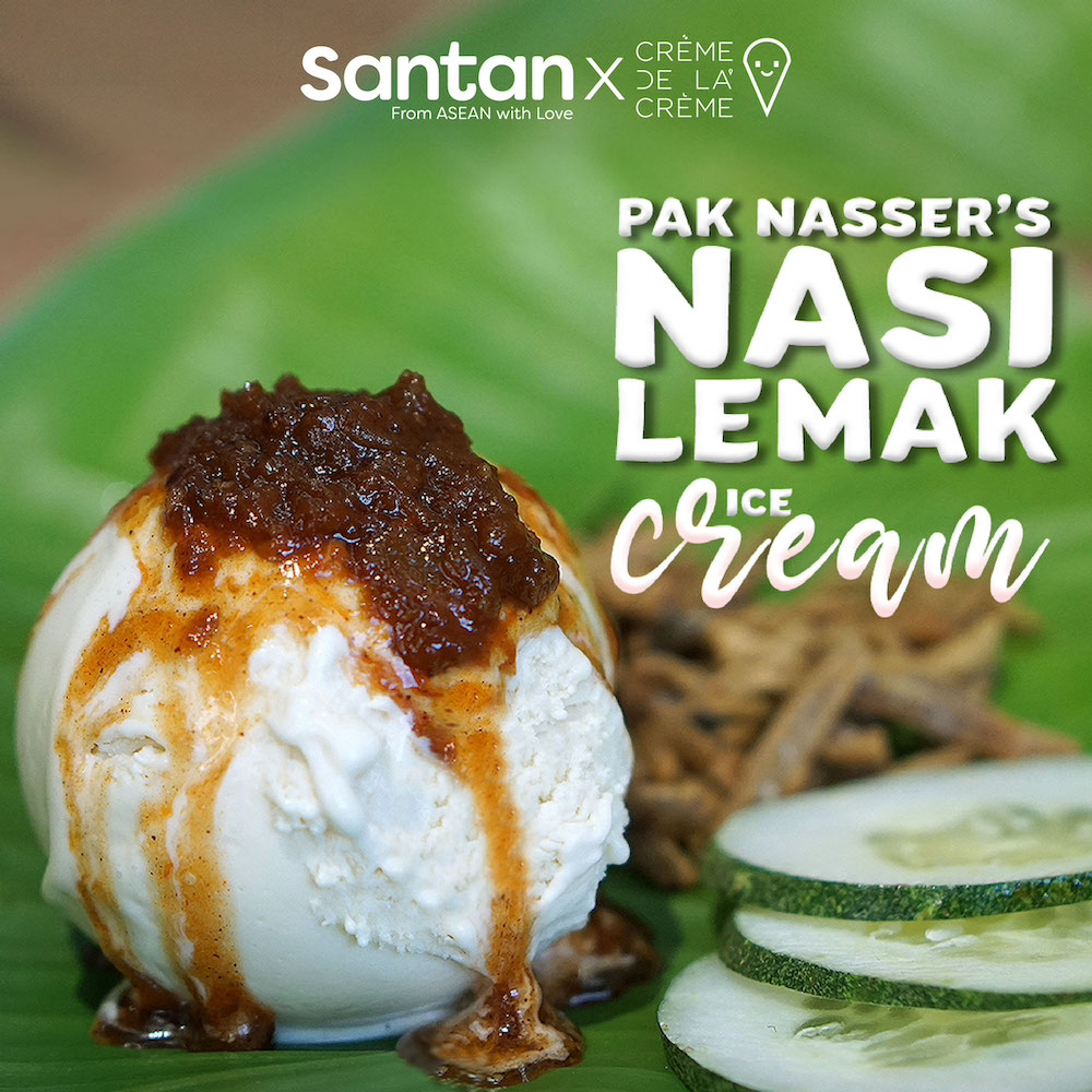 The nasi lemak ice cream replicates the signature taste profile of Santanu00e2u20acu2122s famous Pak Nasseru00e2u20acu2122s nasi lemak sambal. u00e2u20acu201dPicture courtesy of Santan