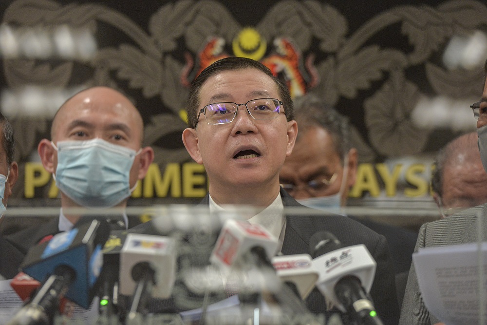 Bagan MP Lim Guan Eng speaks to reporters during a press conference in Parliament August 27, 2020. u00e2u20acu201d Picture by Shafwan Zaidon