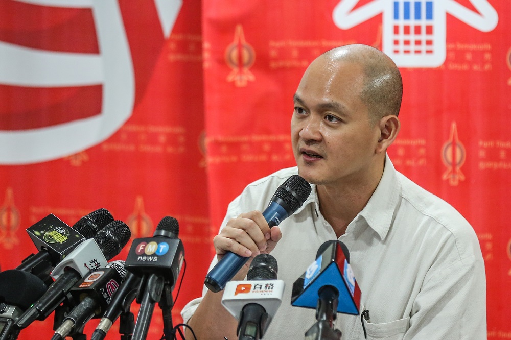 Bangi MP Ong Kian Ming speaks during a press conference in Kuala Lumpur August 28, 2020. u00e2u20acu201d Picture by Firdaus Latif