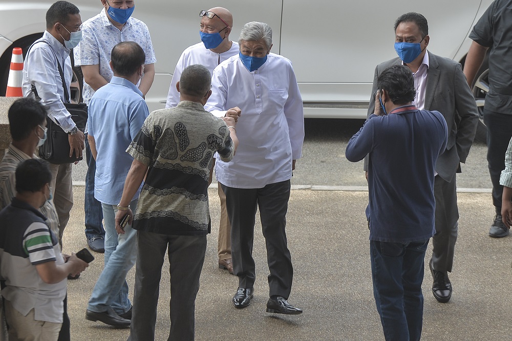 Datuk Seri Ahmad Zahid Hamidi arrives at the Kuala Lumpur Court Complex August 28, 2020. u00e2u20acu2022 Picture by Shafwan Zaidonnn