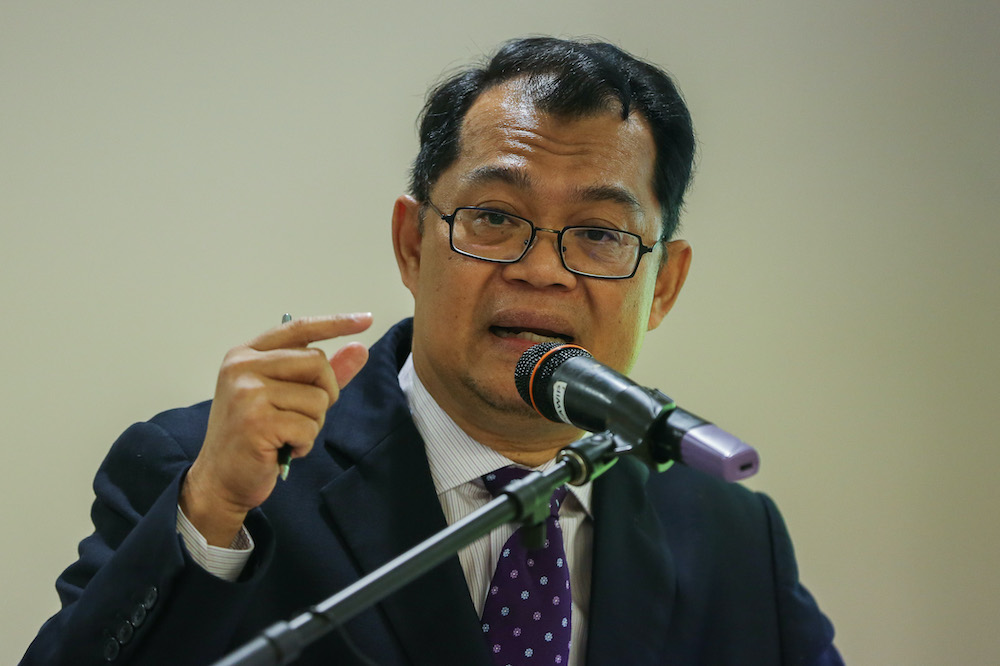 Auditor-General Datuk Nik Azman Nik Abdul Majid speaks during a press conference at the National Audit Department headquarters in Putrajaya August 24, 2020. u00e2u20acu201d Picture by Yusof Mat Isa
