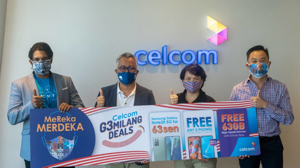 (From left) T. Kugan K. Thirunavakarasu, Celcom Chief Emerging Business Officer, Idham Nawawi, Celcom Chief Executive Officer, Jennifer Wong, Celcom Chief Finance Officer, Roy Ong, Celcom Chief Product & Innovation Officer. u00e2u20acu201d Picture courtesy of Celcom 
