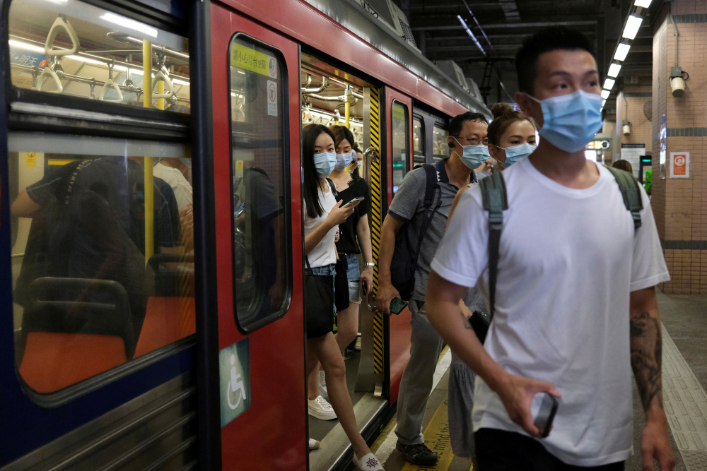 People wear protective face masks at a Light Rail station following the coronavirus disease outbreak in Hong Kong, China July 19, 2020. u00e2u20acu201d Reuters pic