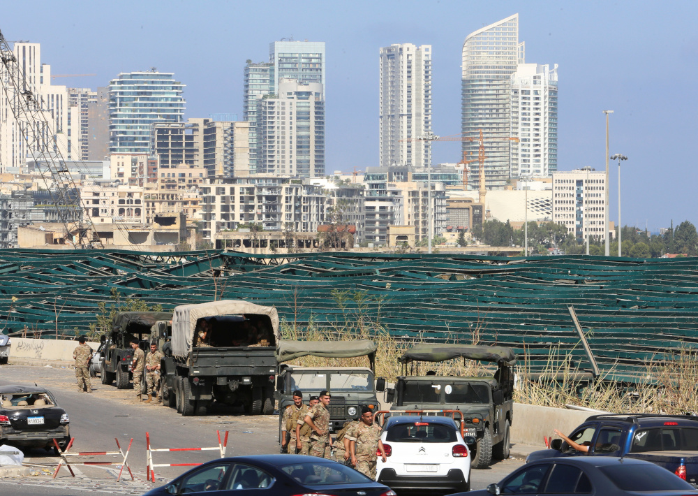 Lebanese soldiers are seen near the site of Tuesdayu00e2u20acu2122s blast in Beirutu00e2u20acu2122s port area, Lebanon August 7, 2020. u00e2u20acu201d Reuters pic 
