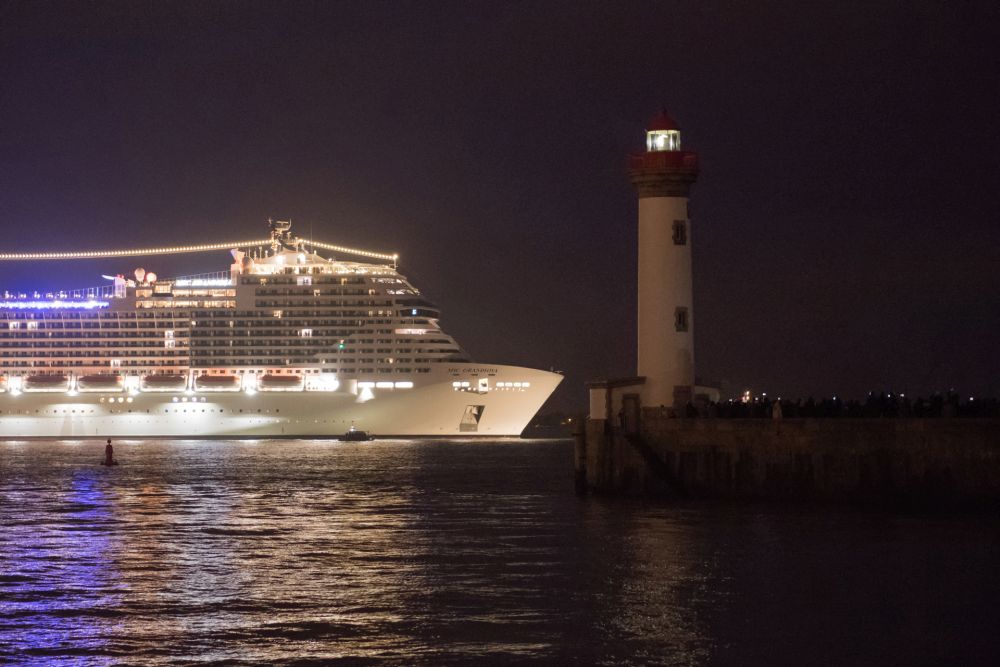 The MSC cruise ship MSC Grandiosa leaving the Chantiers de l'Atlantique (shipyards) in Saint-Nazaire. u00e2u20acu201d AFP pic
