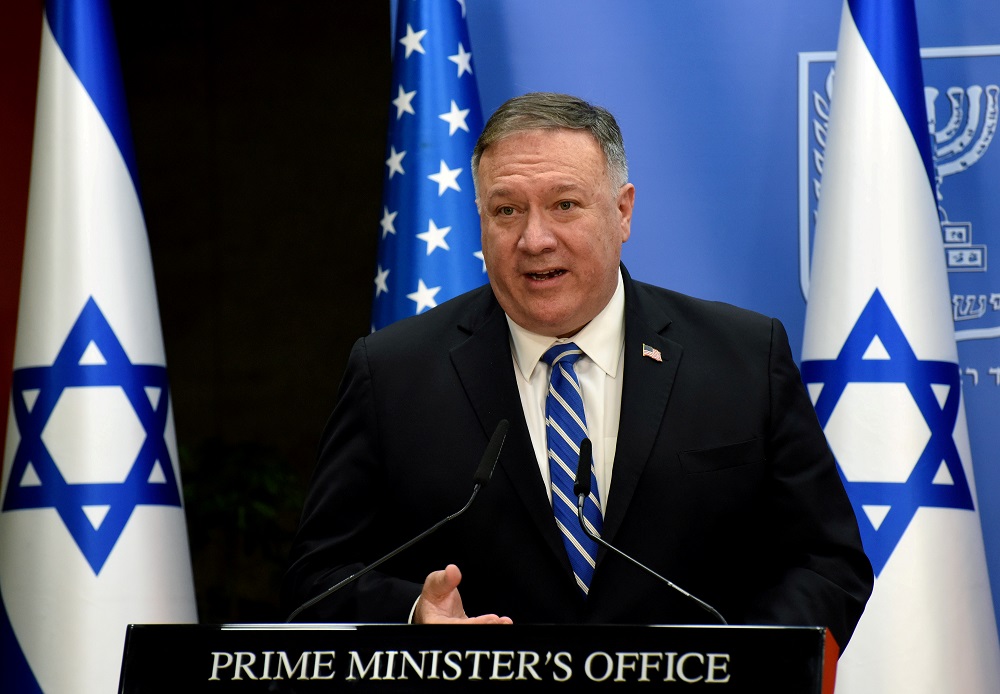 US Secretary of State Mike Pompeo speaks during a news conference after a meeting in Jerusalem, August 24, 2020. u00e2u20acu2022 Reuters pic