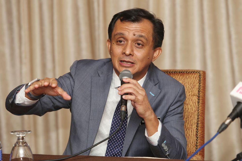 Finas chairman Zakaria Abdul Hamid speaks during a press conference at the Putra World Trade Centre in Kuala Lumpur August 26, 2020. u00e2u20acu201d Picture by Choo Choy May