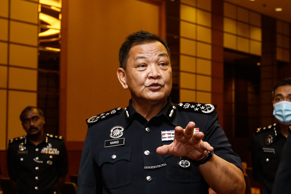 IGP Tan Sri Abdul Hamid Bador speaks to reporters after a police conference in George Town August 26, 2020. u00e2u20acu2022 Picture by Sayuti Zainudin