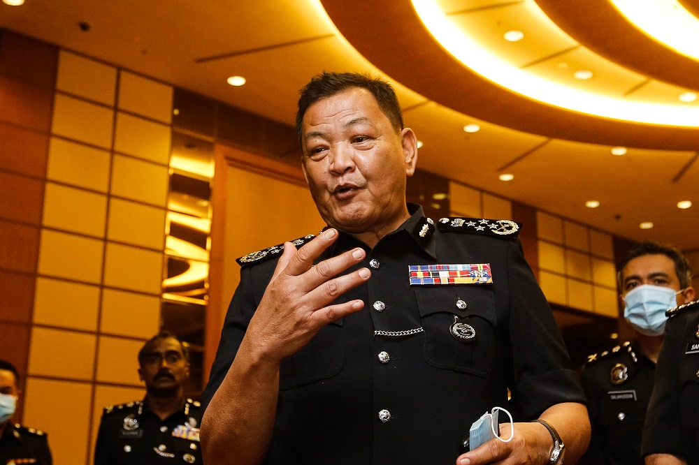 IGP Tan Sri Abdul Hamid Bador speaks to reporters after a police conference in George Town August 26, 2020. u00e2u20acu2022 Picture by Sayuti Zainudin