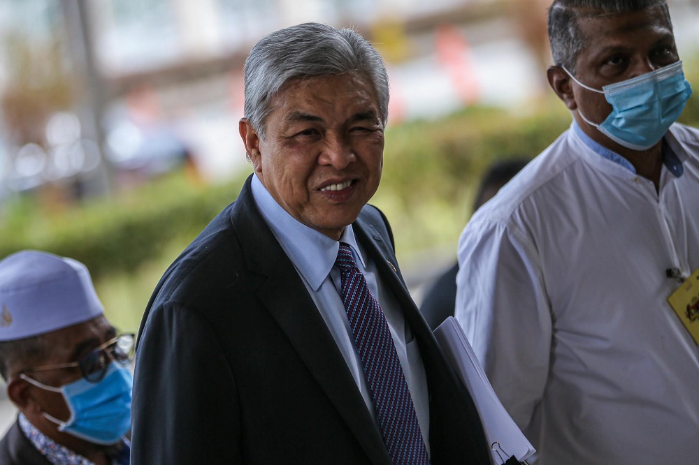 Datuk Seri Ahmad Zahid Hamidi is pictured at the Kuala Lumpur Court Complex August 13, 2020. u00e2u20acu2022 Picture by Hari Anggara