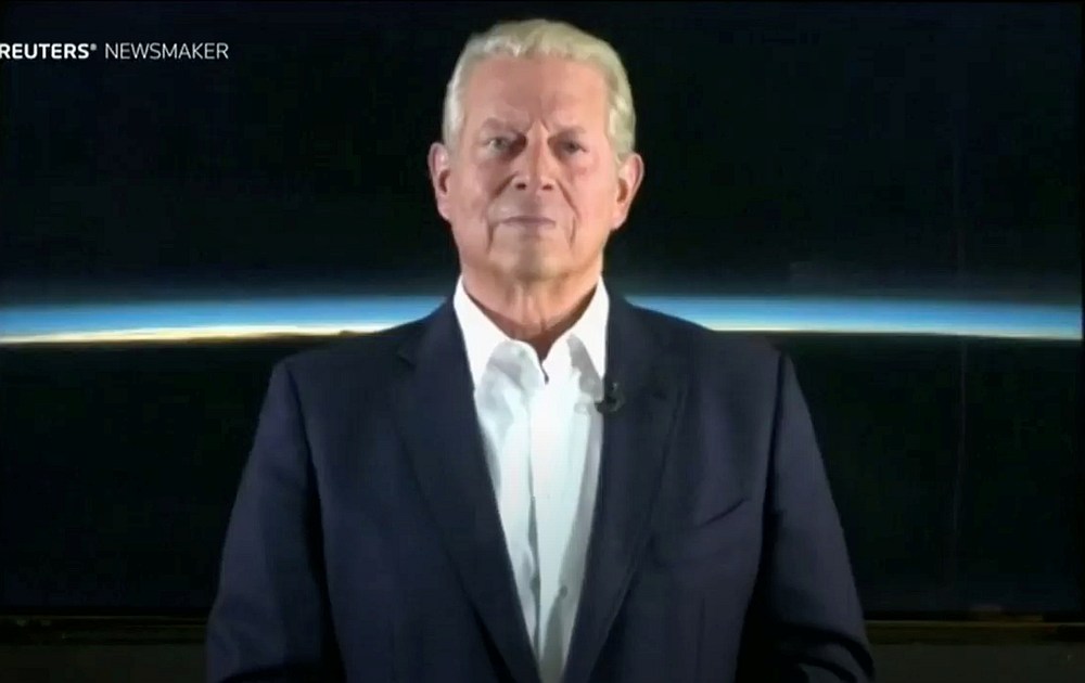 Former US Vice President Al Gore speaks during a virtual Reuters newsmaker interview August 25, 2020. u00e2u20acu201d Screengrab via Reuters