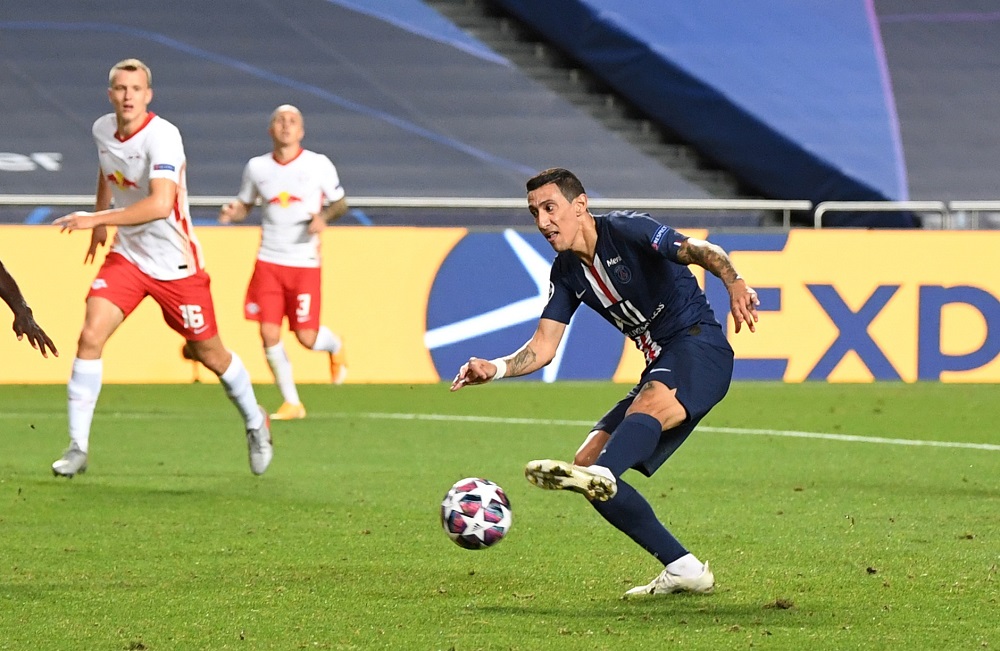 Paris St Germain's Angel Di Maria scores the second goal against RB Leipzig August 19, 2020. u00e2u20acu2022 Reuters pic