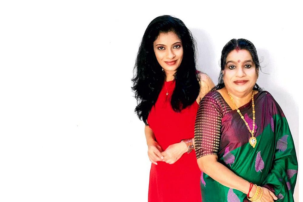 Author of Tamil language historical novel 'Sembawang,' Kamaladevi Aravindan (right) and her daughter Anitha Devi Pillai, (left) who translated the book into English. u00e2u20acu201d Picture courtesy of Anitha Devi Pillai via TODAY