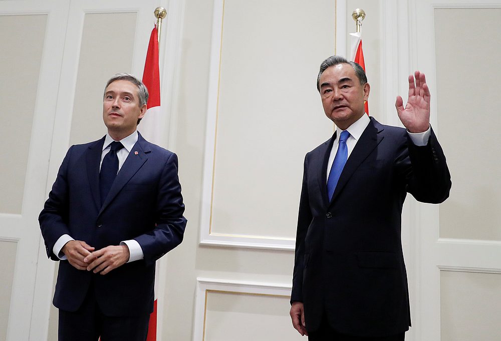 China's State Councillor Wang Yi meets with Canada's Foreign Minister Francois-Philippe Champagne in Rome, Italy August 25, 2020. u00e2u20acu201d Reuters pic