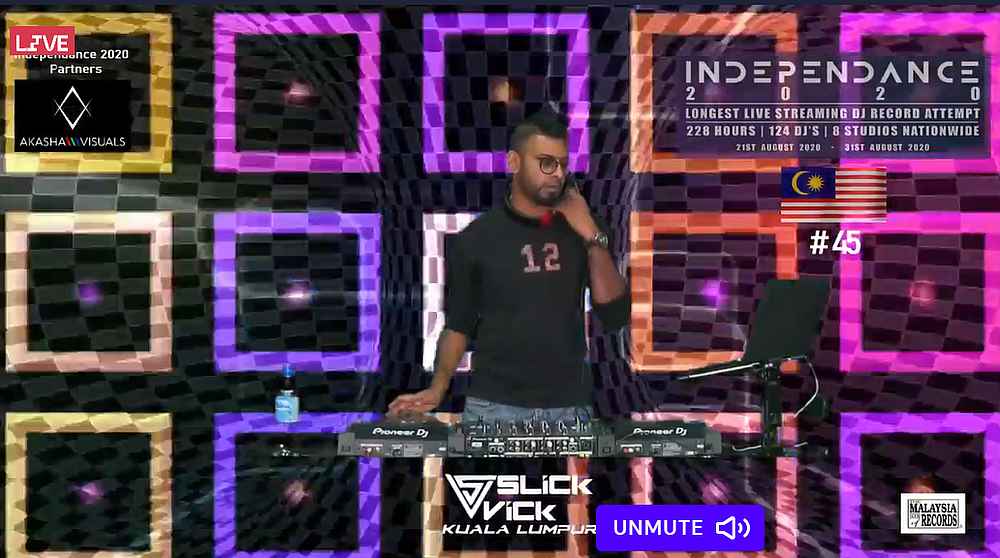 One of the participating DJs performing live in an attempt to set a record in the 'Malaysia Book of Records.' u00e2u20acu201c Screengrab via Mixcloud Live