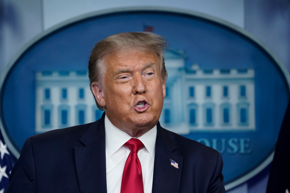 US President Donald Trump speaks during a news conference in the James Brady Press Briefing Room of the White House August 3, 2020 in Washington, DC. u00e2u20acu201d Drew Angerer/Getty Images/AFP pic