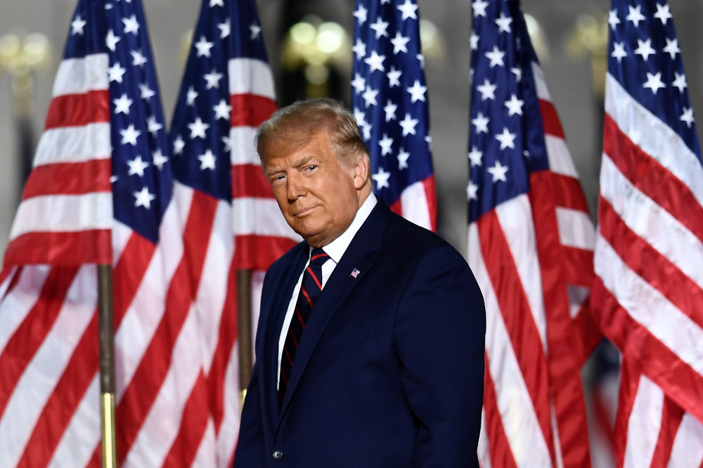 US President Donald Trump arrives to deliver his acceptance speech for the Republican Party nomination for reelection during the final day of the Republican National Convention in Washington, DC August 27, 2020. u00e2u20acu201d AFP pic 