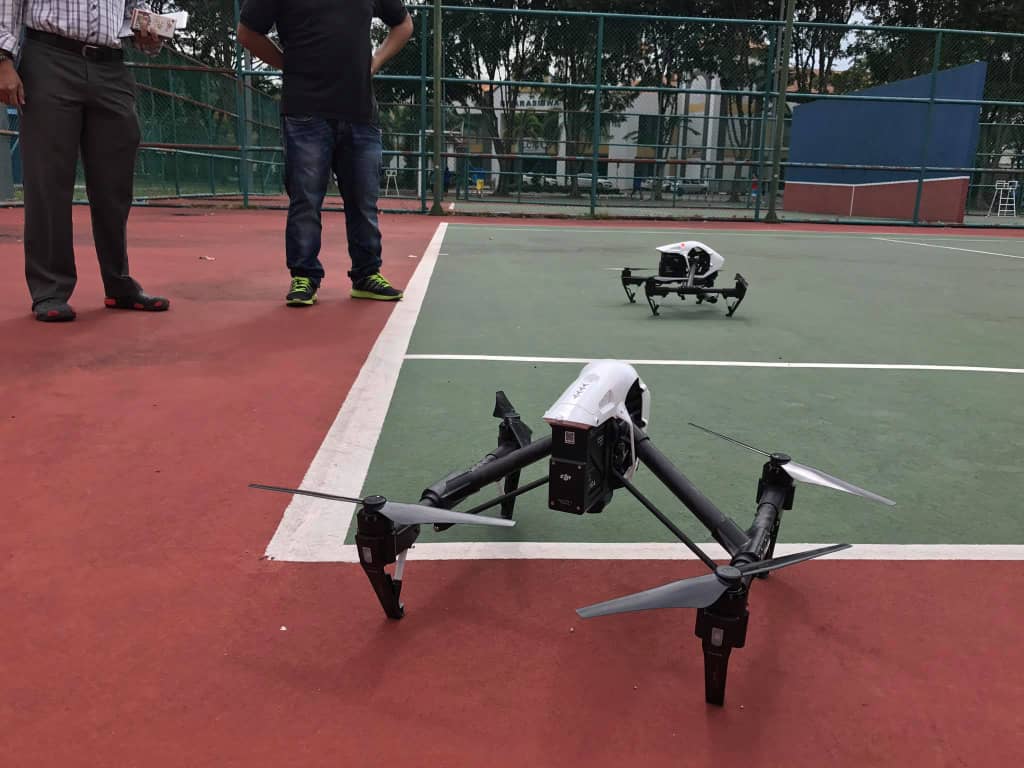 Azinudin demonstrates how to use a surveillance drone. u00e2u20acu201d Picture courtesy of Muhammad Azinudin Aizal