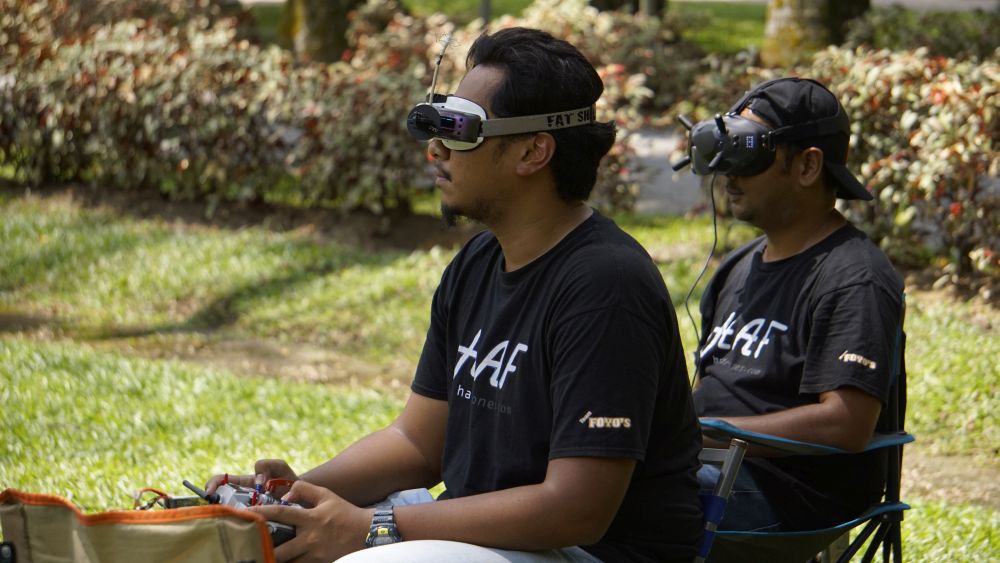 Amir Haziq (middle) said that his drone business has been on the rise since the CMCO. — Picture by Arif Zikri