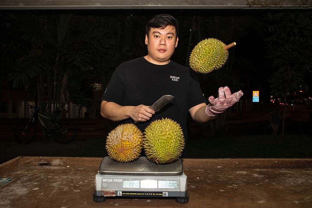 Wong Chu Yi, the owner of Durian Kaki, says profits have declined sharply since he started out in 2016. — Photo by Nuria Ling/TODAY