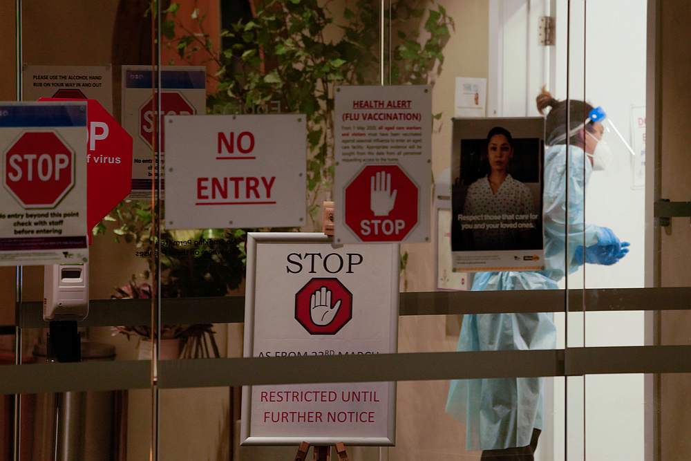 A staff member is seen inside the Epping Gardens Aged Care Facility amid the second wave of Covid-19 in Melbourne, Australia August 17, 2020. u00e2u20acu201d Reuters pic