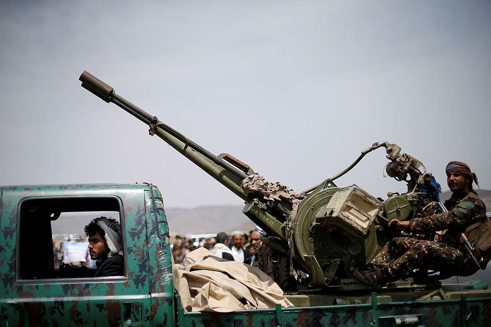 A Houthi fighter mans a machine gun mounted on a military truck during a gathering of Houthi loyalists on the outskirts of Sanaa, Yemen July 8, 2020. u00e2u20acu201d Reuters pic