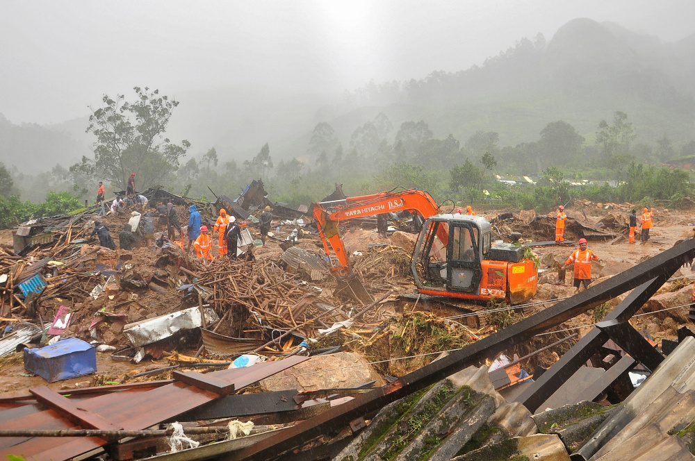 Rescue workers look for survivors at the site of a landslide during heavy rains in Idukki, Kerala, India, August 7, 2020. u00e2u20acu201d Reuters pic 